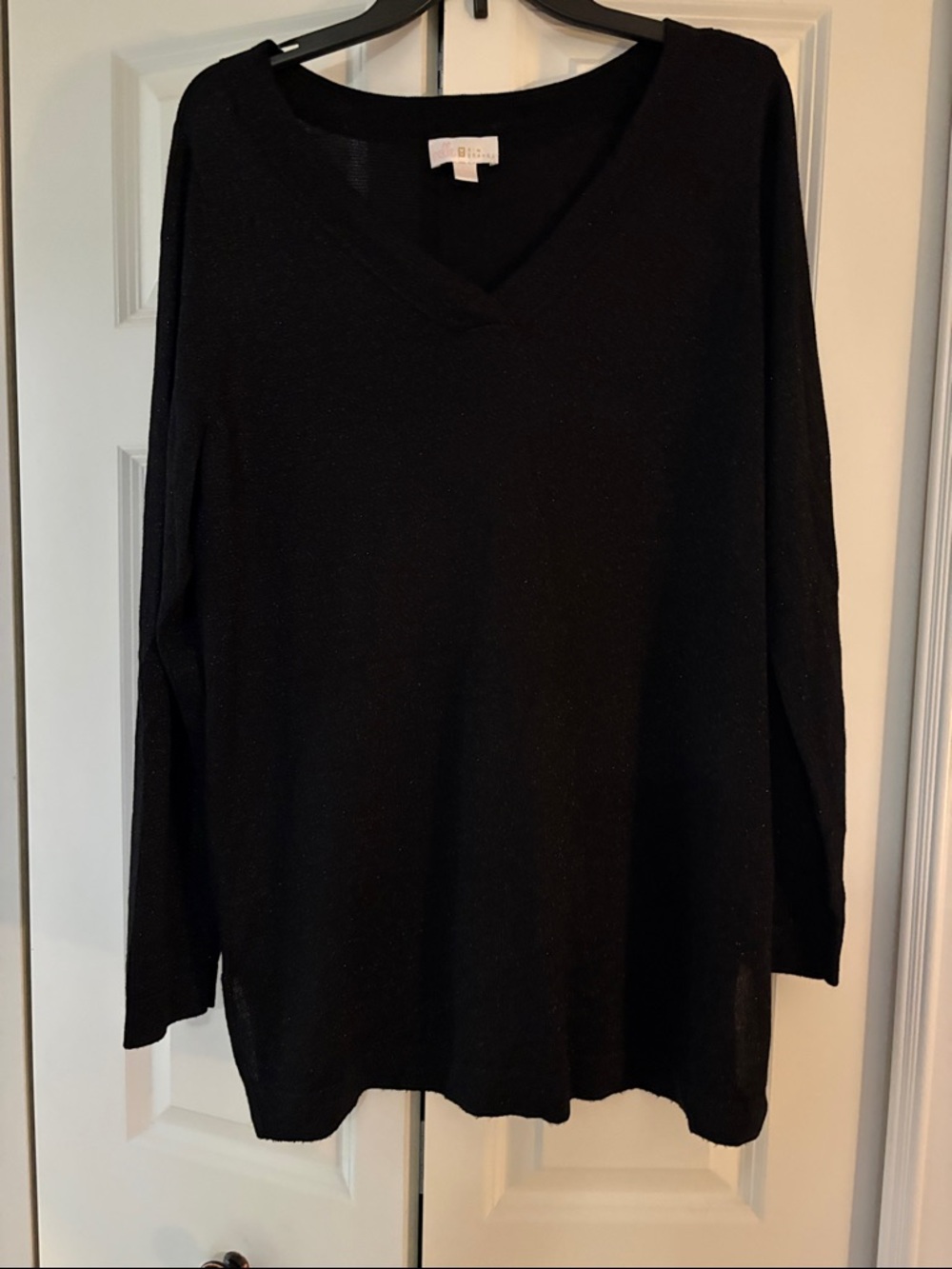 Belle by Kim Gravel Black V-Neck Sweater